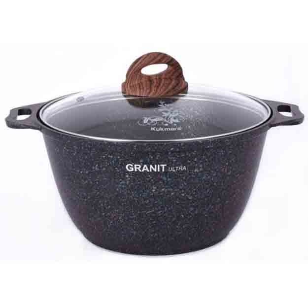 Shisha qopqoqli kastryulya Kukmara Granit ultra AP, 8l Blue