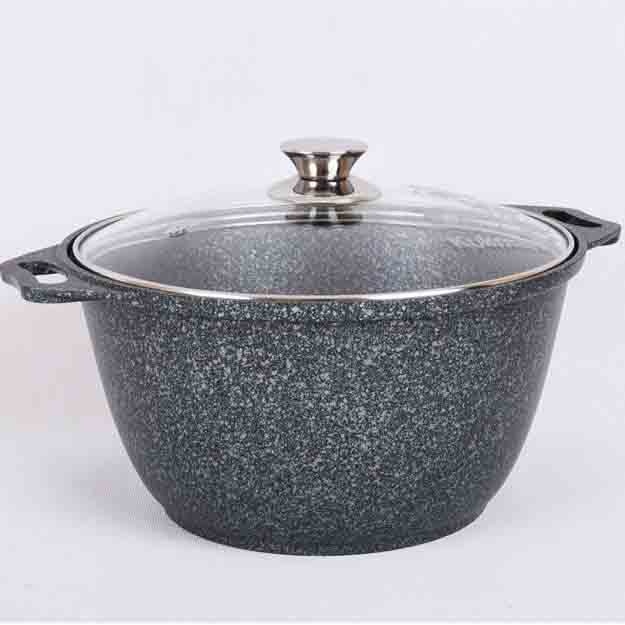 Кастрюля со стеклянной крышкой Kukmara Granit ultra АП, 6л Green