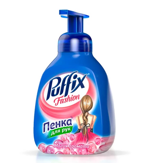 Suyuq qo‘l sovuni Puffix, bolalar va kattalar uchun ko‘pikli sovun, 400 ml