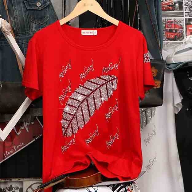 Ayollar uchun futbolka ART-2001 qizil 5xl