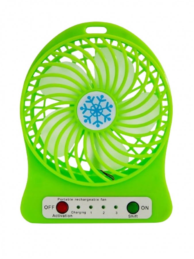 Настільний побутовий міні вентилятор з акумулятором Mini Fan XSFS-01 USB зеленый