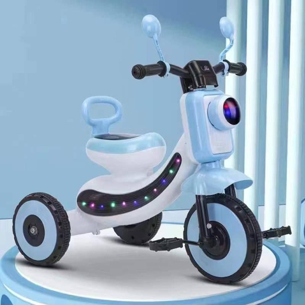 Kichkintoylar uchun yoqimli bolalar katta g‘ildirakli uch g‘ildirakli velosipedlari Ko'k