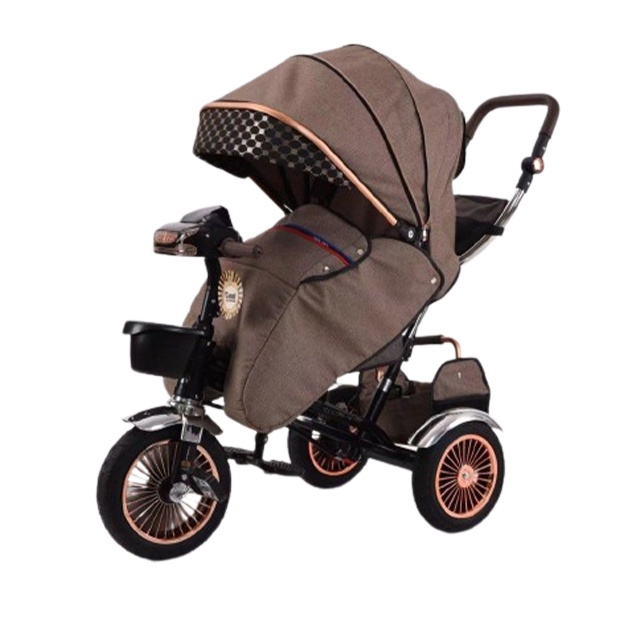 Yangi model M001 pro moda bolalar trike 4 in 1 / kichik bolalar uchun bolalar sovg‘asi jigarrang