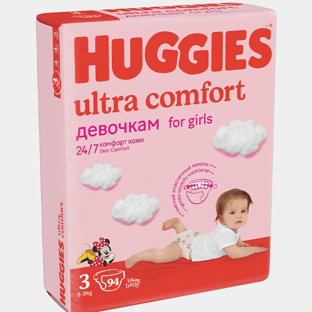 Qizlar uchun tagliklar Huggies Ultra Somfort 3, 94 dona.