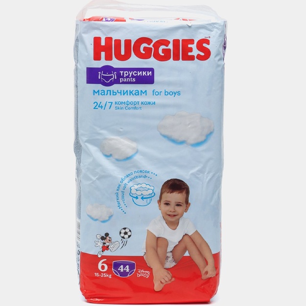 Подгузники Huggis трусики LW Mega 6 16-22кг для мальчика 44 шт