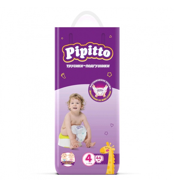 Bezi-panties Pipitto 4 (7-18 kg) 44 dona