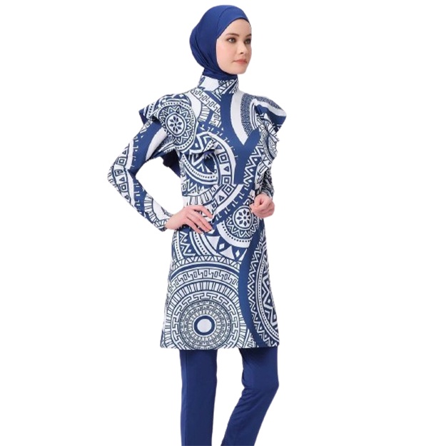 Hijobli cho‘milish kostyumi uzun to‘plam ART-2018 M Ko‘k