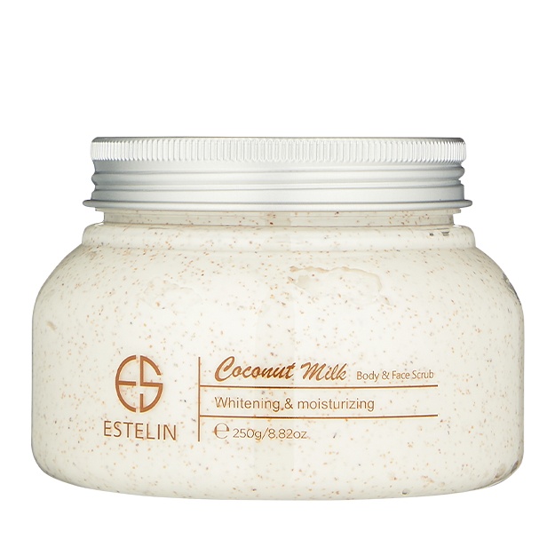 Yuz va tana skrabi Estelin,Virgin Coconut Body & Face Scrub, kokosovoe moloko, 250 g