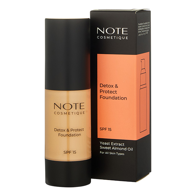 Тональный крем NOTE DETOX AND PROTECT FOUNDATION 121 porcelain SPF15 30 мл