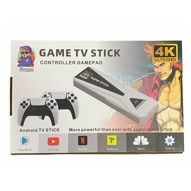 Игровая приставка Android Game TV Stick 128 GB + 2 беспроводных геймпада