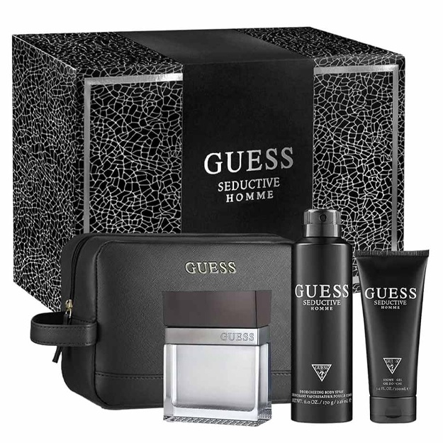 Guess Seductive Homme (M) Set EDT 100ml + Sg 100ml + Body Spray 226ml + Pouch Black