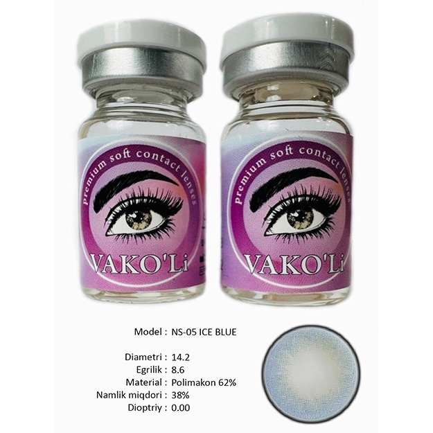 Цветные контактные линзы Vakoli NS-05 ICE BLUE 2 шт