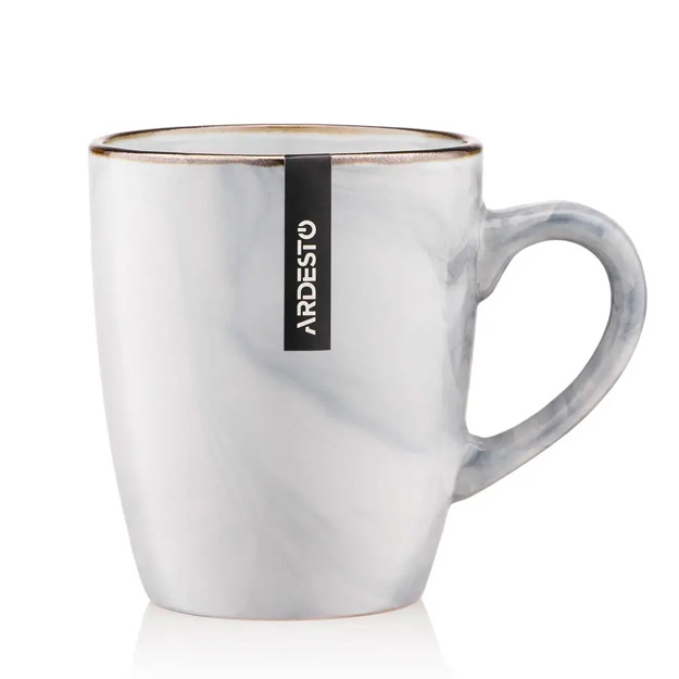 Krujka oq keramika, 390ml AR2939MRV Ardesto Marmo
