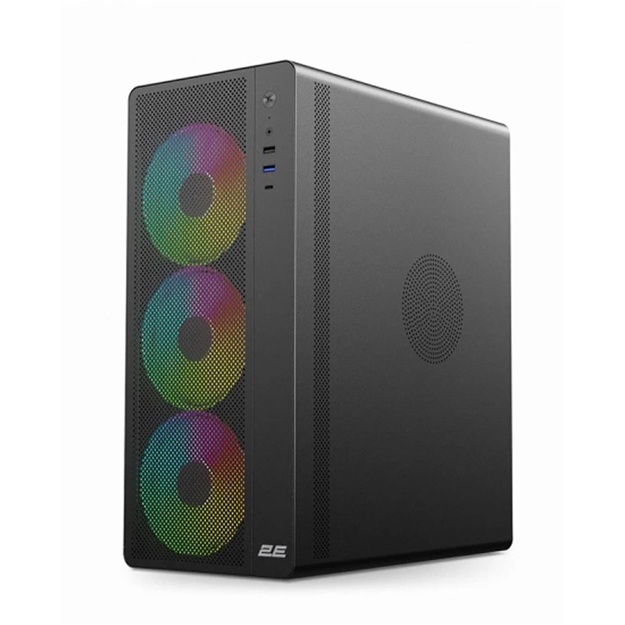 Korpus 2E GAMING Credo Plus V510B s BP 2E ATX600W, 80+, 1xUSB3.0, 1x USB 2.0, 1xUSB Type-C, 4x120mm ARGB, VGA 310mm, TG Side Panel, ATX