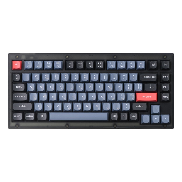 Mexanik klaviatura Keychron V1 ANSI 75% 84 Key Frosted Black (V1A1_KEYCHRON)