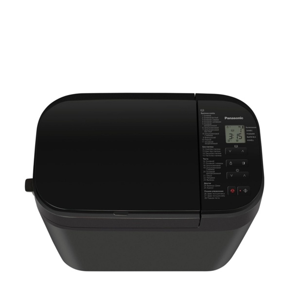 Panasonic non mashinasi, 550 Vt, 28 ta dastur, maksimal og‘irligi 1,25 kg, to‘rtburchaklar shakl, plastik, qora