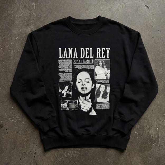 Erkaklar va ayollar uchun Lana del rey printli svitshot, 95% paxta XL