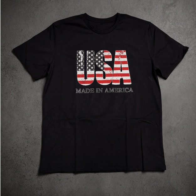 Erkaklar va ayollar uchun “USA” printli futbolka S qora