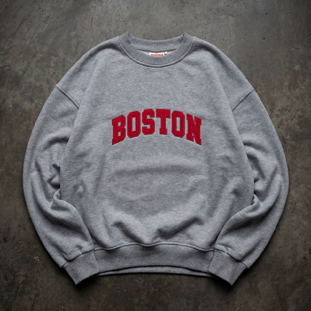 Erkaklar va ayollar uchun “Boston” printli svitshot  Silver XXL