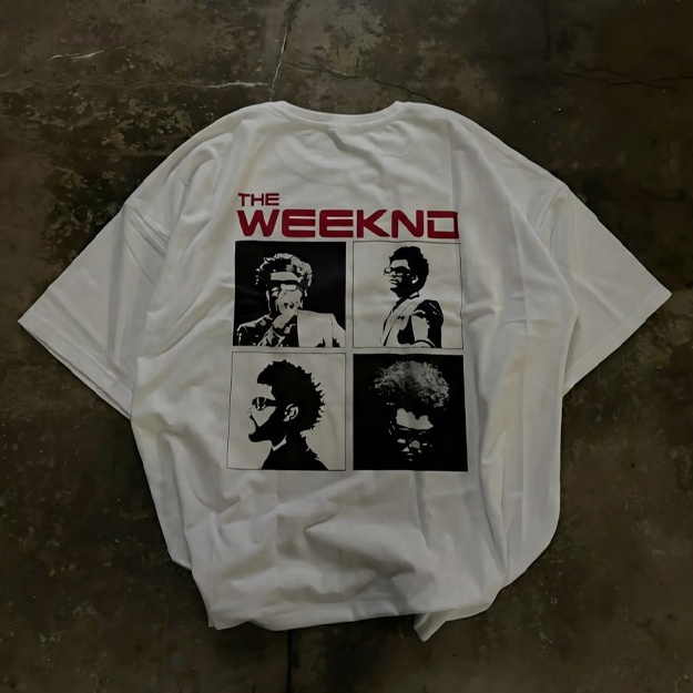 Erkaklar va ayollar uchun “The Weeknd” printli futbolka White Oq XL