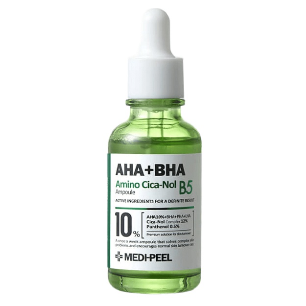 Kislotalar va tsentellali peeling ampulasi Medi-Peel AHA BHA Amino Sisa-Nol B5 Ampulasi