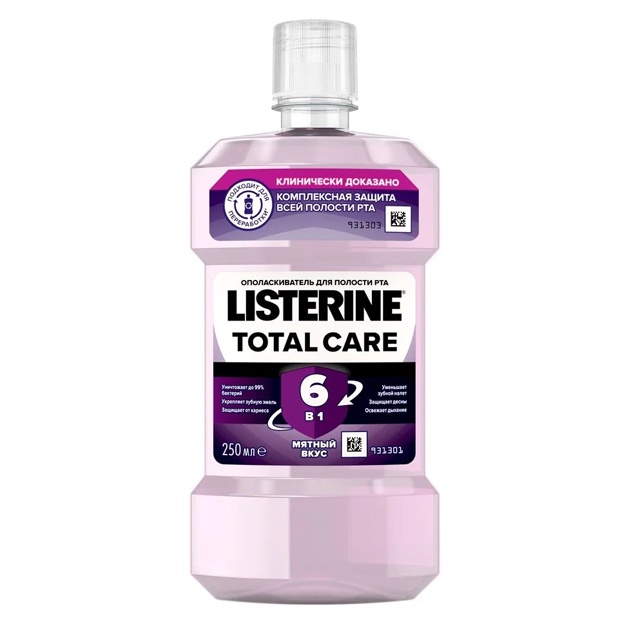 Listerine ополаскиватель Total Care, 250 мл, мята