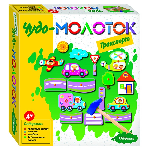 O‘quv o‘yini "Transport. Mo‘’jizaviy bolg‘acha" Step Puzzle 76137