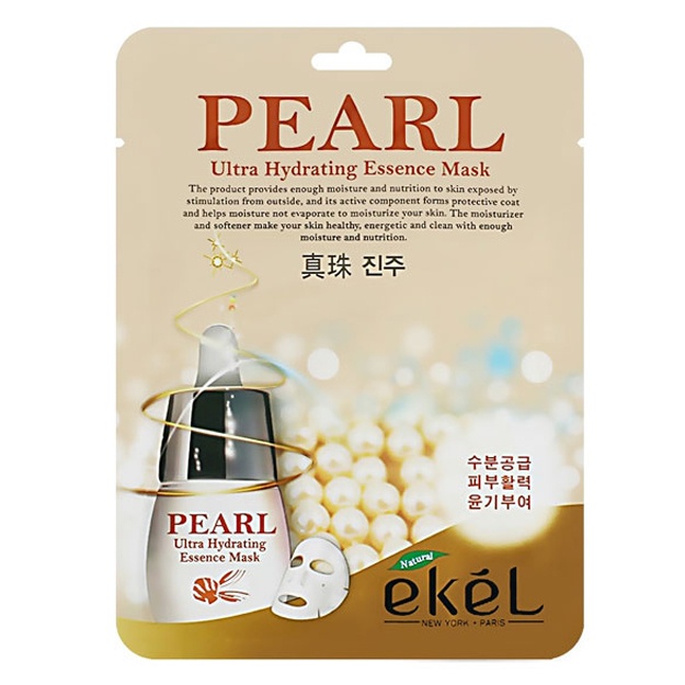 Тканевая маска для лица с жемчужным порошком Ekel Pearl Ultra Hydrating Essence Mask, 1шт