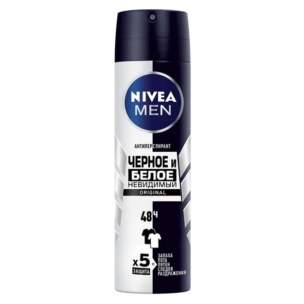 Дезодорант-антиперспирант спрей NIVEA Men Черное и Белое Невидимый Original, 150 мл