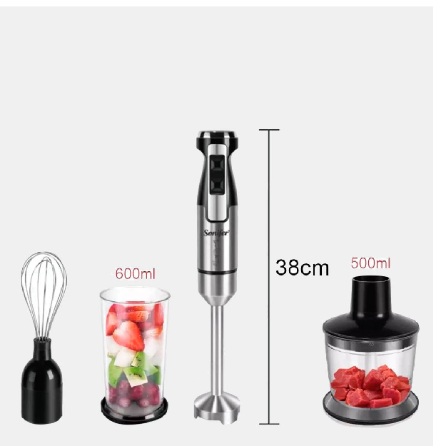 Qo‘l blenderi, mikser, maydalagich 3 tasi 1 da Sonifer-8081 500 Vt