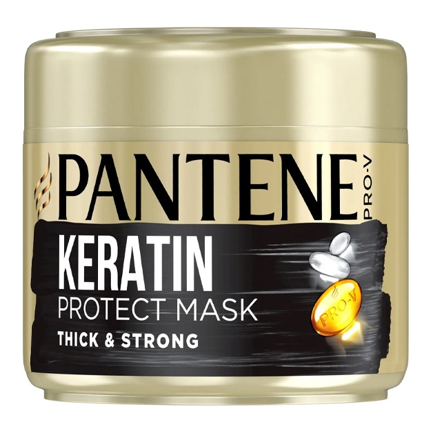 Keratinli sochlar uchun niqob Pantene Pro-V Qalin va kuchli 300 ml