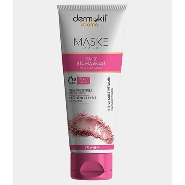 Dermokil gil niqobi Pushti loy bilan, 75 ml