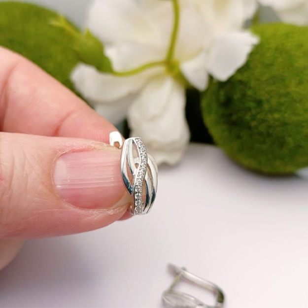 Chiroyli kichkina 925 sterling kumush sirg‘alar ART 1015