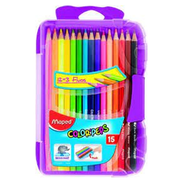 Rangli qalamlar Maped (plastik qutida 15solourSolor’Peps) 832035