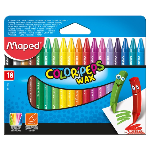 Карандаши масл.-пастель Maped (18цв.,Color'Peps Wax 861012