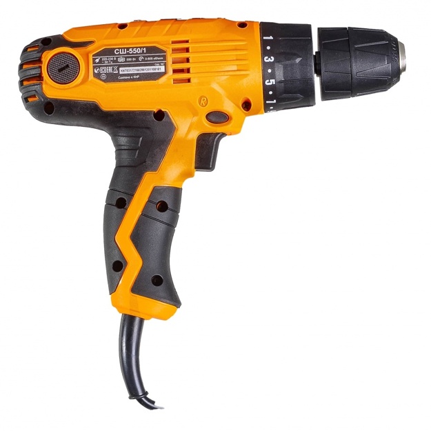 Simli tornavida SSh-550/1 Vixr (550 Vt, 1 tezlik, teskari rejim)