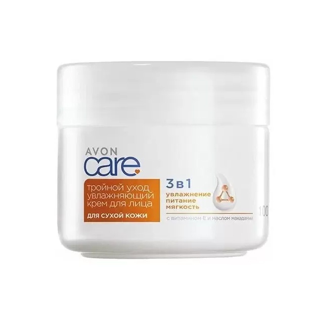 Yuz uchun krem Avon Care 3in1 Troynoy uxod quruq teri uchun 100ml