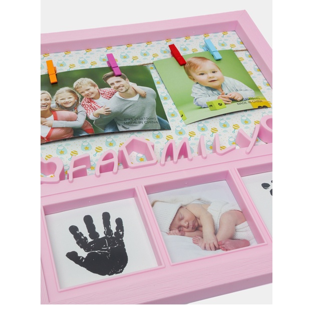 Новые детские фотографии стенд запись отпечаток ноги сувениры DIY фоторамка Розовый