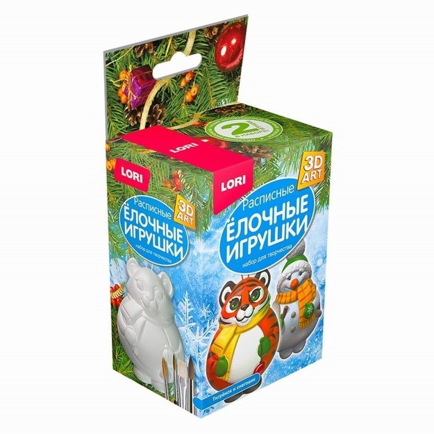 Роспись ёлочных игрушек "Тигр и снеговик" Ир-029 /Колори 3D Art