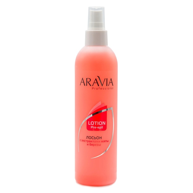 Лосьон перед депиляцией с экстрактами мяты и березы Aravia Professional 300мл