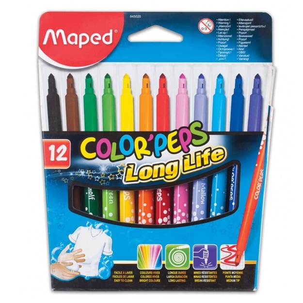 Фломастеры Maped Color'Peps Long Life 12цветов (845020)