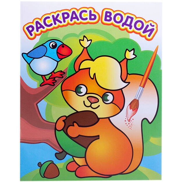 Vodnaya raskraska: Belochka s oreshkom