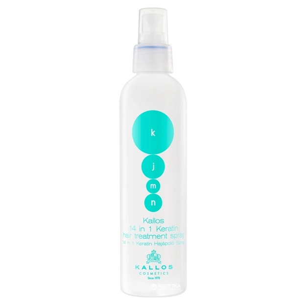 Sochlar uchun 14da1 keratinli sprey Kallos Cosmetics 14in1 Keratin Hair Treatment Spray 200 ml