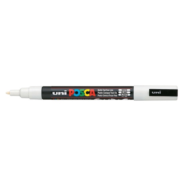 Barcha turdagi sirt uchun marker Uni Posca 0.9-1.3 mm (PC-3M.White)