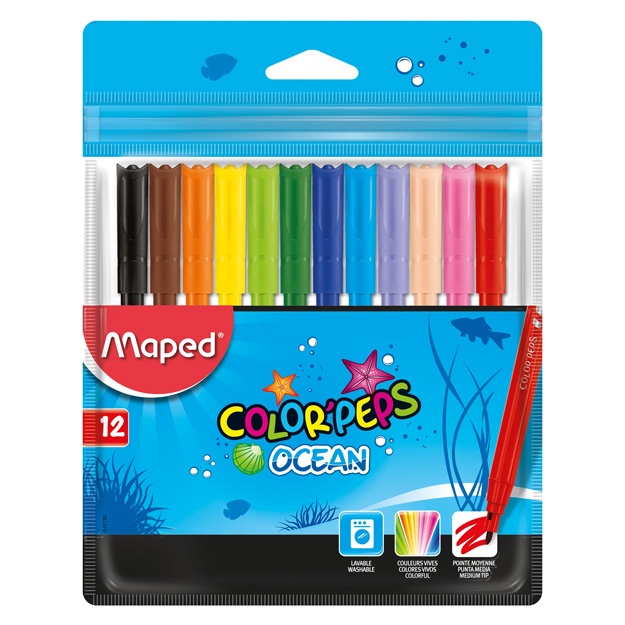 Фломастеры Maped Color'Peps Ocean 12цветов (845720)