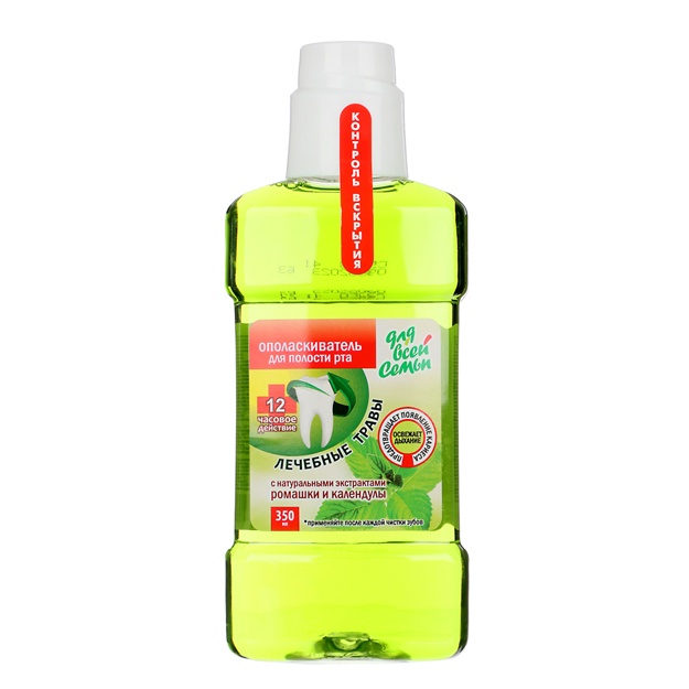 O‘simlik ekstrakti bilan og‘iz yuvish vositasi Dorivor o‘tlar Dlya vsey semi 350ml (RK)