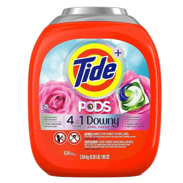 Пакеты с жидким стиральным порошком, «Апрельская свежесть» Tide PODS 104 штуки