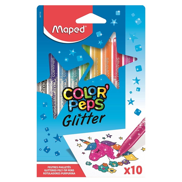 Блестящие фломастеры Maped Color'Peps Glitter 10цветов (847110)