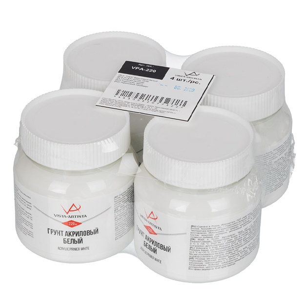 Astarlar Vista-Artista Oq akril astar VPA-220 220 ml 4 dona