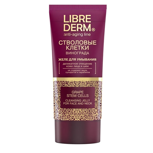 LIBREDERM uzum ildiz hujayralari Yuvish va yuz uchun bo‘yanishlarni olib tashlash uchun nozik jele Anti-Age 150ml